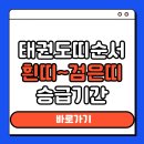 하늘태권도 | 태권도 띠 순서 총정리 흰띠부터 검은띠까지 단계 의미와 승급 기간 안내