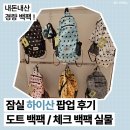 내돈내산 경량 백팩 추천╷하이산 도트 체크 백팩, 모자 실물 가격 후기╷잠실 하이산 팝업
