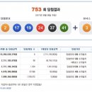 ★ 753회차 로또 당첨번호 ★ 02-17-19-24-37-41 보너스 03 이미지