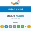 1035회 로또 당첨번호 이미지