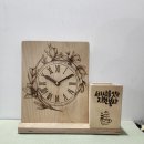 캘리그라피 우드버닝 탁상시계 | Daeyang.224 우드버닝,캘리그라피, 나무공예재료 diy...제작, 우드반제품 연필꽂이 탁상시계 무소음시계