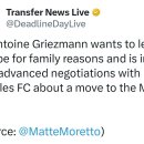 [마테오 모레토] 그리즈만은 가족 문제로 유럽을 떠나길 원하며 MLS 로스앤젤레스fc와 매우 진전된 협상을 하고있음 이미지