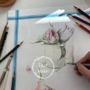 힐링 꽃과 식물 세밀화 이미지