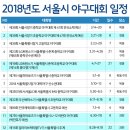 2018년도 서울특별시 야구소프트볼협회 야구대회 일정(수정2.22) 이미지