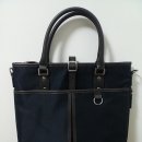 [Bag] 지오투 - 가죽 콤비 배색 토트백 (네이비) / GGIO II - Lether Combi ToteBag (Navy)