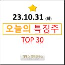 (주)나인코퍼레이션 | 오늘의 특징주 TOP 30종목 / 상한가 종목 [23/10/31 디에스경제연구소]