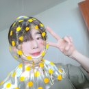 request for selfie with a yellow polka-dot raincoat 이미지