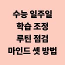 멘탈 리셋(자기탐구) | 수능 일주일 학습 조정, 루틴 점검, 마인드 셋 방법