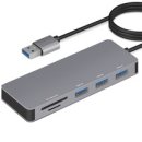 usb멀티허브 홈플래닛 USB-A 커넥터 5포트 멀티 허브 (USB3.0 3개 + SD + mSD) 120cm 케이블, HUB5A 이미지