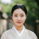 단아한 크림색 한복 이미지