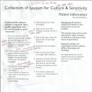 Re: Collection of Sputum for Culture & Sensitivity 이미지