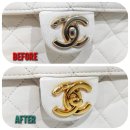 턴백 | 샤넬(CHANEL) 클래식 플랩백 잠금장식(CC턴락) 도금 복원 작업 후기