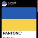 팬톤 공식계정에서 올린 우크라이나 상징색 이름 Freedom Blue, Energizing Yellow 이미지