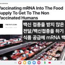 백신을 맞지 않은 인간에게 전달/백신접종을 하기 위해 식량 공급에 mRNA 백신 접종 이미지