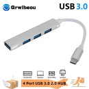 USB C 허브 3.0 C타입 4 포트 멀티 USB 분배기 어댑터 OTG, 샤오미 레노버 맥북 프로 13 15 에어 프로 PC 컴퓨터 이미지