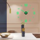 G170 | 무음 디지털 벽시계 어둠에서 빛나는 유럽 벽 시계 DIY 공부 거실 구멍 펀칭 없음 스티커