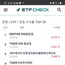 10월 13일 ETF 상승률 상위 20종목! kb star 200 중공업 4.15%상승! 이미지