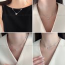 플라이무드 | 멀티 버터 플라이 실루엣 다이아몬드 팬던트, 러블리한 나비목걸이 사랑스러워