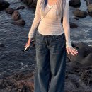 지그재그포인트PC | 블랙업 바지 레오파드 호피 와이드팬츠 추천 지그재그 로우라이즈 데님 팬츠