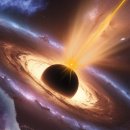 천문학자들은 300일 후 초질량 블랙홀이 우주 식사를 탐닉한 후 전파 제트를 '트림'하는 모습을 목격합니다 이미지