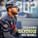 빅터 레이예스, 2024 KBO 최다안타상 수상 🏆 이미지