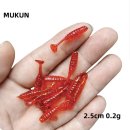 MUKUN 낚시 패들 테일 소프트 미끼, 소형 소형 물고기 미끼, 다색 낚시 지그, 2.5cm, 0.2g