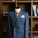 [柳] Gold blue Linen double Blazer 이미지