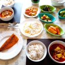 에딘버러 한인민박 Abbey Lane (애비레인) 오늘의 아침식사 메뉴 - 돼지고기고추장찌개, 고등어구이, 맛살전, 계란후라이 이미지