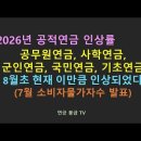 7월 소비자물가와 연금상승률 이미지