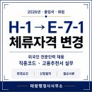 행정사안중덕사무소 | 2026년 H-1에서 E-7-1 변경｜외국인 전문인력 채용·직종코드·고용추천서 실무