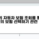 나의 자동차 | 나의 자동차 보험 조회를 통한 최적의 보험 선택하기