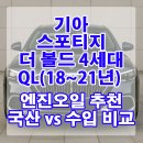 기아 스포티지 더 볼드 4세대 QL(18~21년) 프리미엄 엔진오일 추천 국산 vs 수입 비교