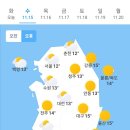 오늘의 날씨 🌞☔️☃️. 2023년 11월 15일 수요일 이미지