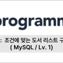 [SQL] 조건에 맞는 도서 리스트 구하기(프로그래머스/MySQL/Level 1)