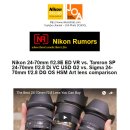[렌즈비교] 니콘 24-70(신형-VR), 탐론 24-70(신형-G2), 시그마 24-70(신형-Art) 렌즈들의 비교영상입니다. 이미지