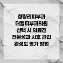 더힐피부과의원 | 청량리피부과 더힐피부과의원 선택 시 의료진 전문성과 사후 관리 완성도 평가 방법