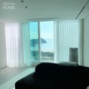 해변당구장 | 데코인홈 부산커튼 다대포 대우 48평, 바다와 잘 맞는 쉬폰커튼 거실 시공후기