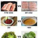 두꺼운 삼겹살 Vs 얇은 삼겹살 이미지