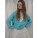 스카이블루 | 프리버 파인울 딥 브이넥 니트 스카이블루 후기｜봄 브이넥 니트 추천