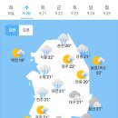 오늘의 날씨 🌞☔️☃️. 2023년 9월 20일 수요일 이미지