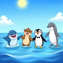 돌고래와펭귄 이미지