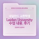 동국대 교환학생 | 네덜란드 Leiden University 수업 수강 후기