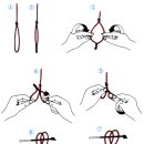 바늘과 매듭 묶는 방법 이미지