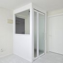 백설마을 현대코오롱(아) | 중문/수원중문/ㄱ자구조의 좁은현관/백설마을5단지 현대코오롱 아파트 ㄱ자중문(폴딩스윙+파티션)시공...