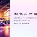 2024년 SUV 차량 인기순위 (국산 &amp; 수입, 소형·중형·대형) 이미지