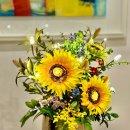 금빛칼라 | 클림트 〈키스〉의 금빛을 꽃으로 담은 해바라기 화분