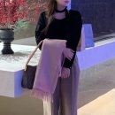 M STUDIOS | 올 겨울 애정탬3 - ACNE STUDIOS 아크네 패치 프린지 핑크 머플러, 꼼데가르송 가디건 아이보리 화이트...