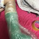 백리향24시 | 통깁스 샤워 방법 : 랲, 비닐, 테이프 / (+캠핑카안에서 배달야식, 커피 한 잔)