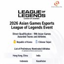중국 아시안게임 LOL 불참 거피셜 이미지