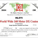 2024 CQ WW160m DX CONTEST AWARD 및 HL 기록 이미지